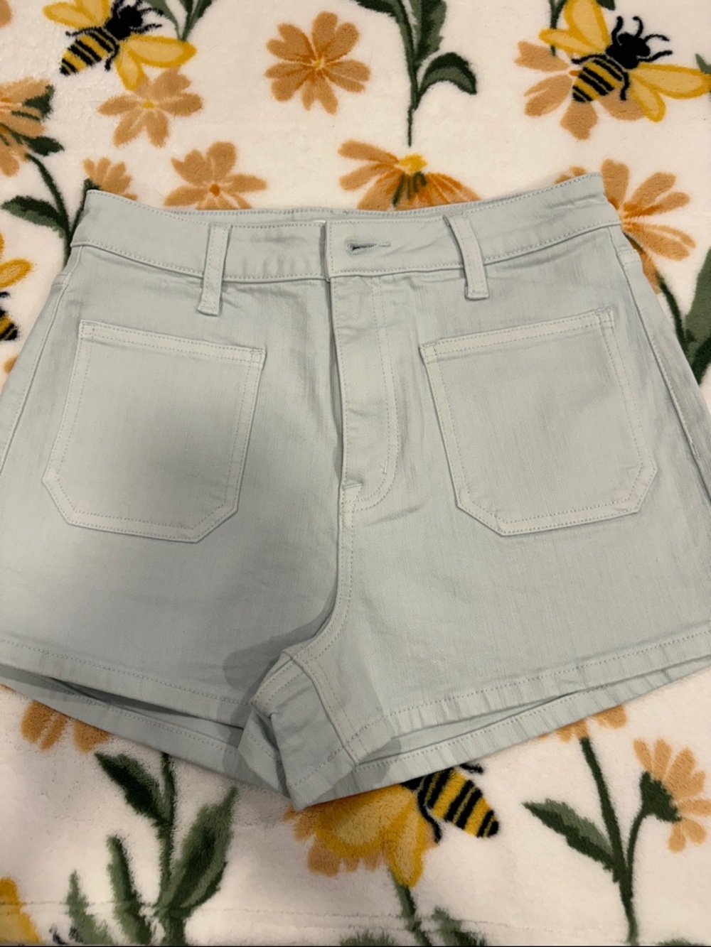 eunina Pale Blue Denim Shorts